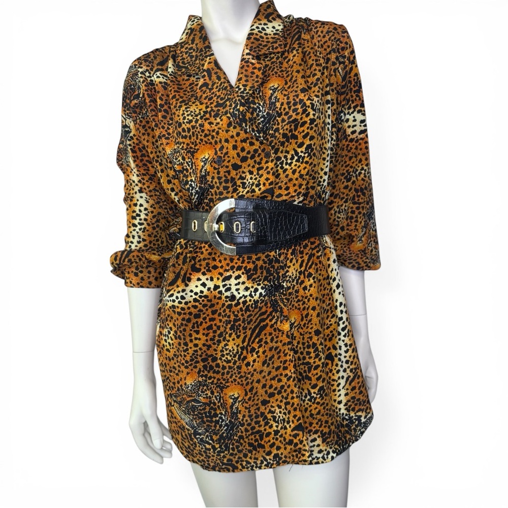 Vintage Leopard Cheetah Animal Print Top L